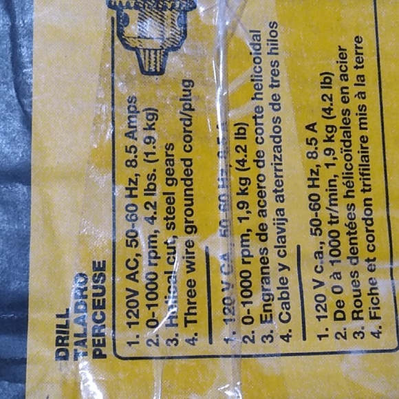 NIB Dewalt Drill W/Chuck Key & 360 Adjustable Side Handle - Picture 7 of 10